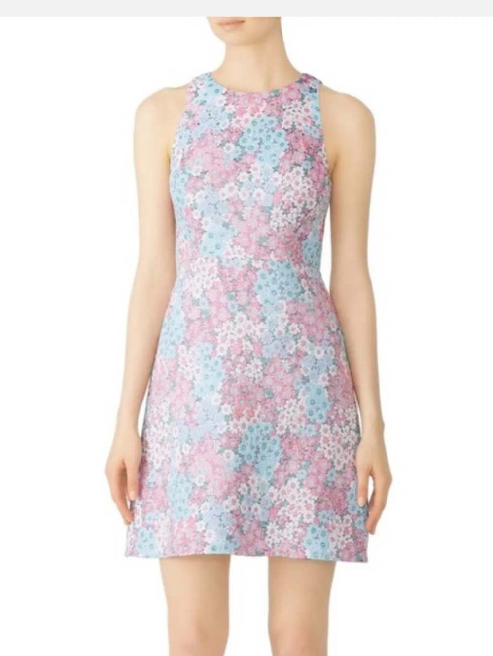 Kate Spade Floral-jacquard Blue/Pink print Mini dress Size 0 Like New $348 MSRP